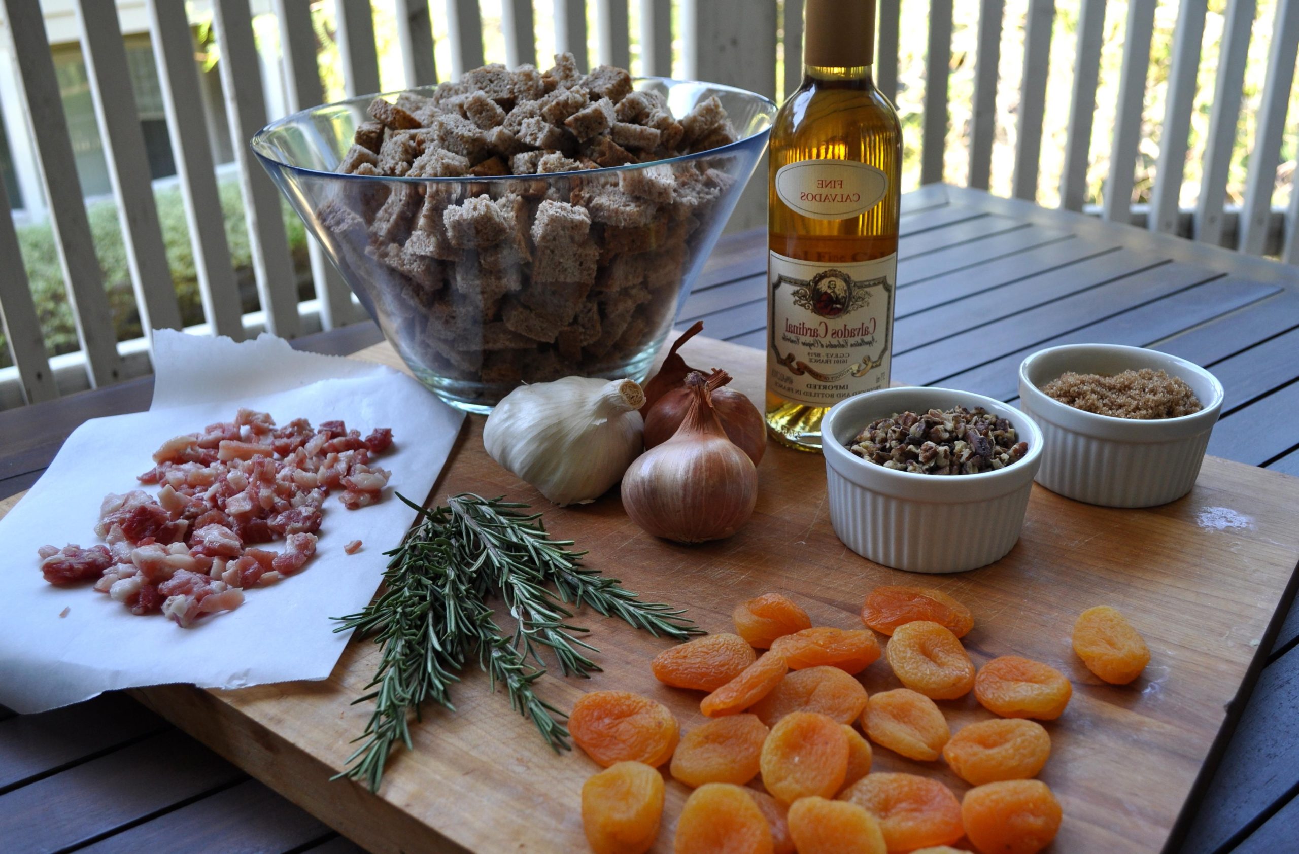 Pancetta Apricot Stuffing with a Brandy Pecan Glaze ingredients