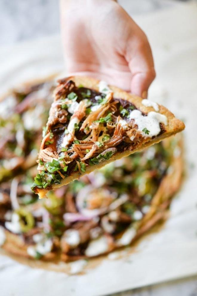 BBQ Pork Plantain Pizza