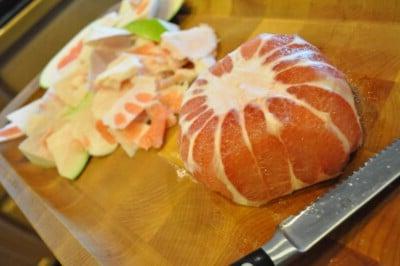 dsc_0158 Pomelo-Segmente bereit zur Verarbeitung