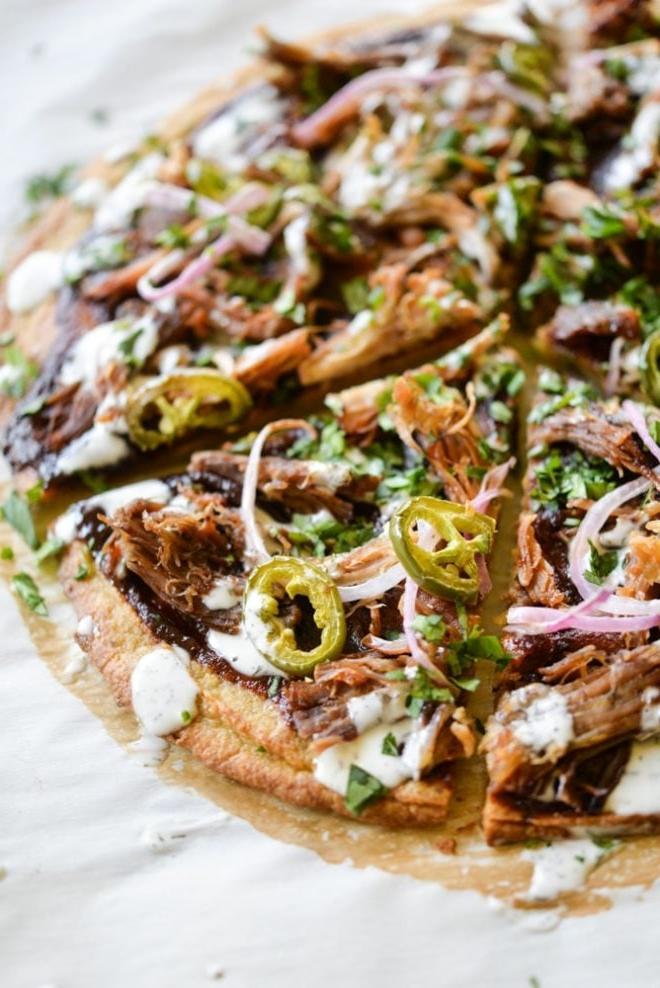 BBQ Pork Plantain Pizza