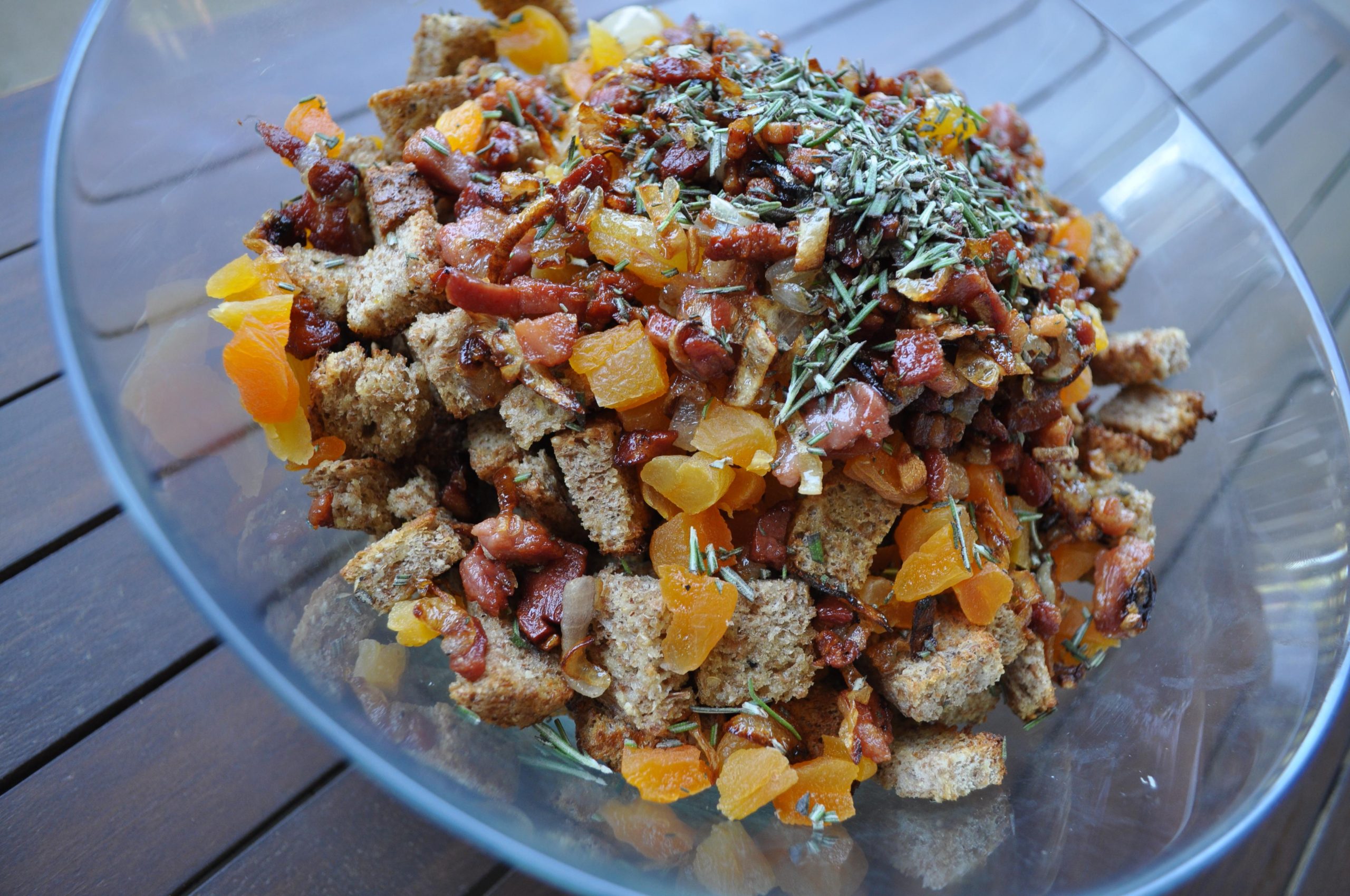 Pancetta Apricot Stuffing with a Brandy Pecan Glaze ingredients
