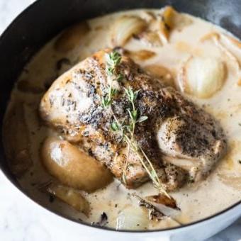Apfelwein-Schweinebraten 9 Schweinefiletbraten mit Apfelwein
