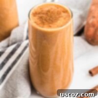 sweet potato smoothie topped with cinnamon