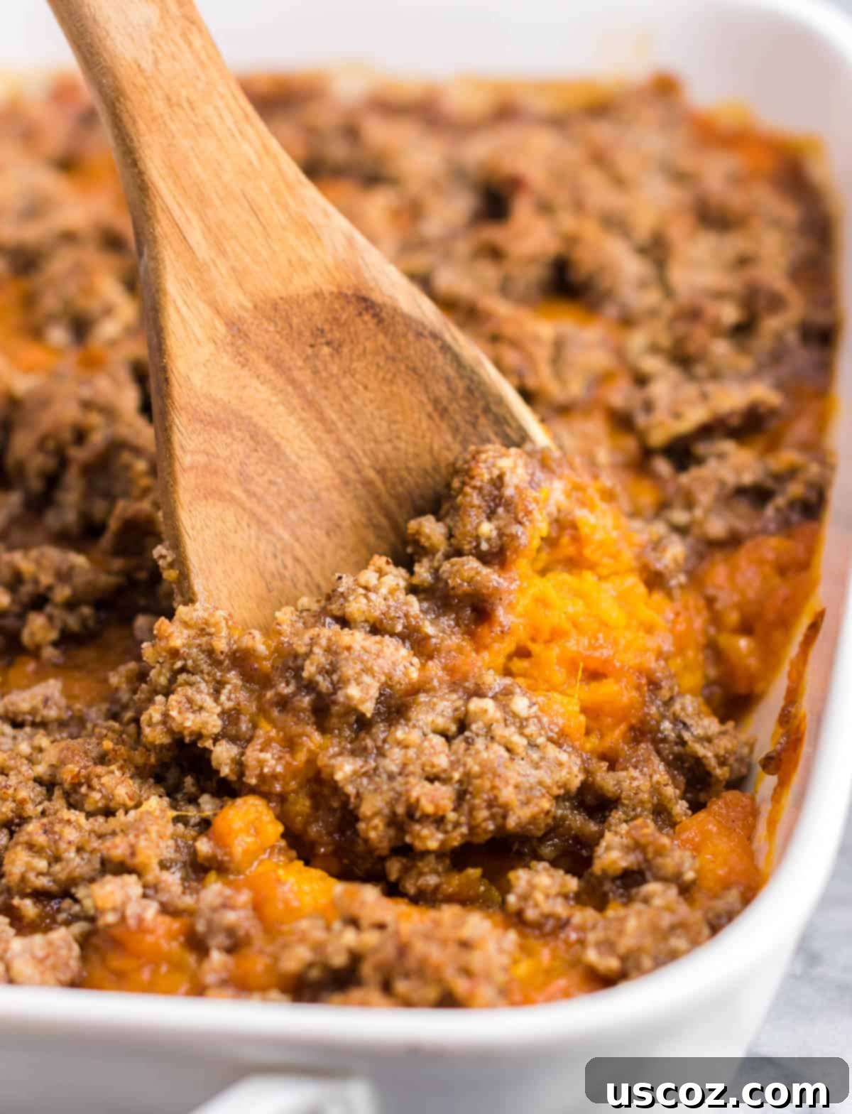 36 Delicious Vegetarian Thanksgiving Dishes 12 Gluten-free sweet potato casserole with a generous pecan topping, baked golden brown