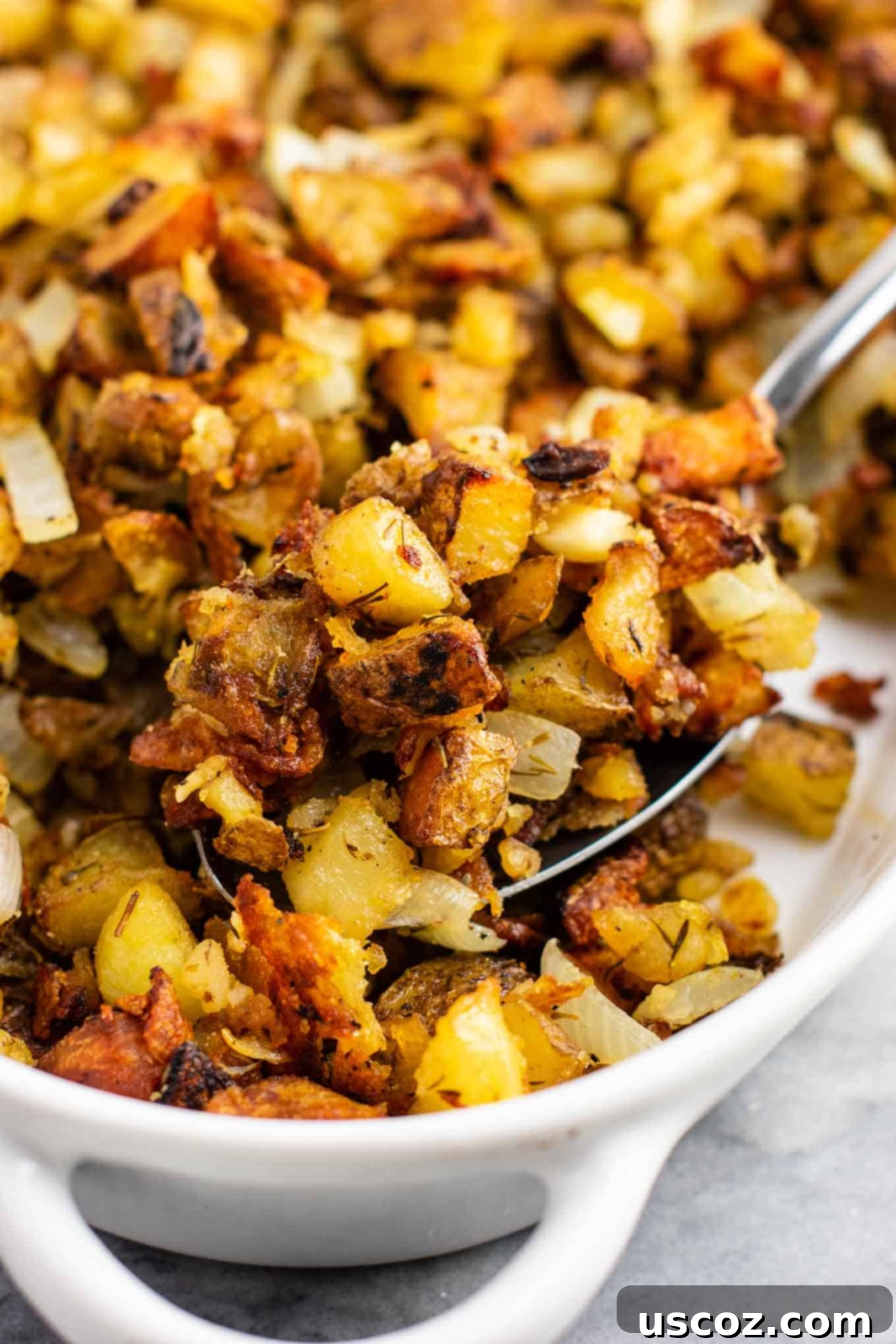 25 Incredible Vegan Recipes 15 This famous crispy potato casserole is SO GOOD! Perfectly crispy potatoes slow roasted to perfection. One of the best vegan potato recipes! #potatocasserole #vegan #veganpotatorecipes #dinner #potatoes #healthy
