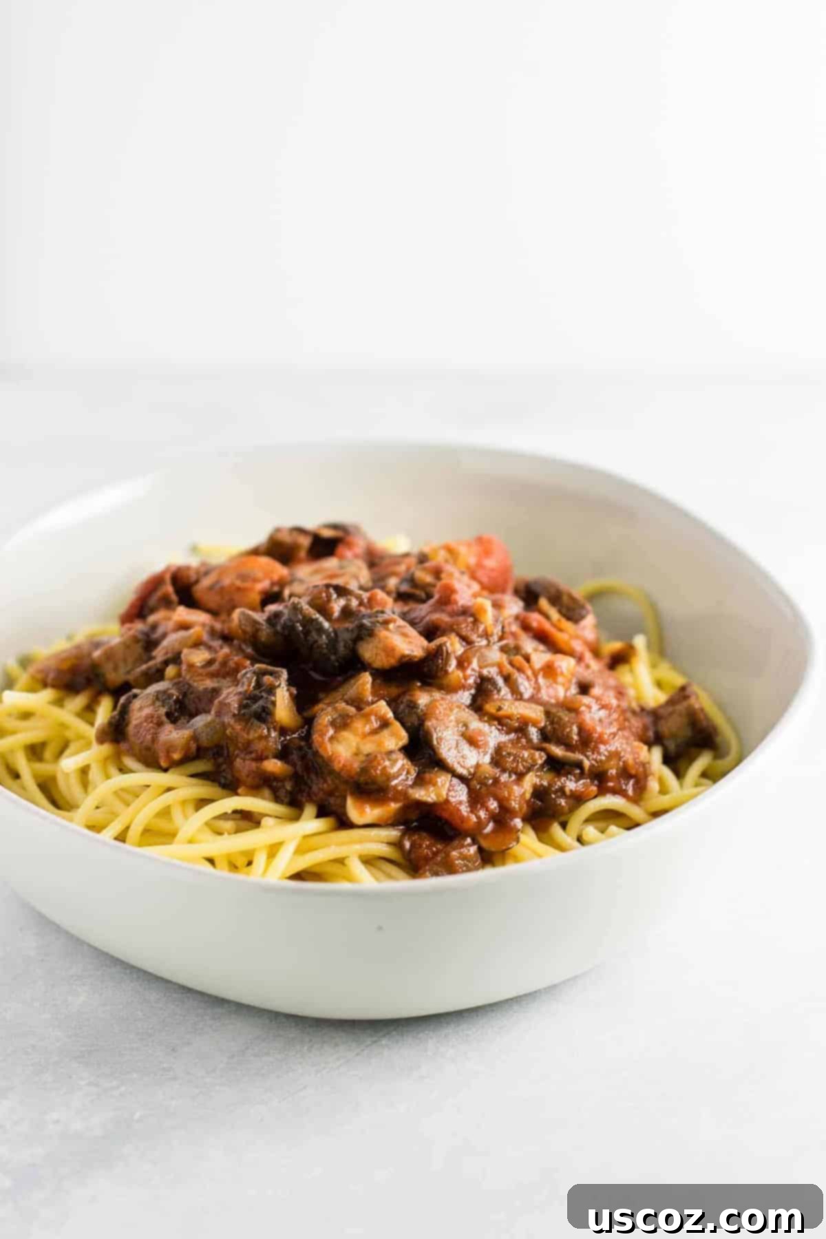 25 Incredible Vegan Recipes 21 best vegan recipes - Easy meatless spaghetti sauce recipe made with mushrooms, garlic, and onions. A delicious “meaty” vegetarian spaghetti recipe. #meatless #spaghetti #vegetarian #meatlessspaghetti
