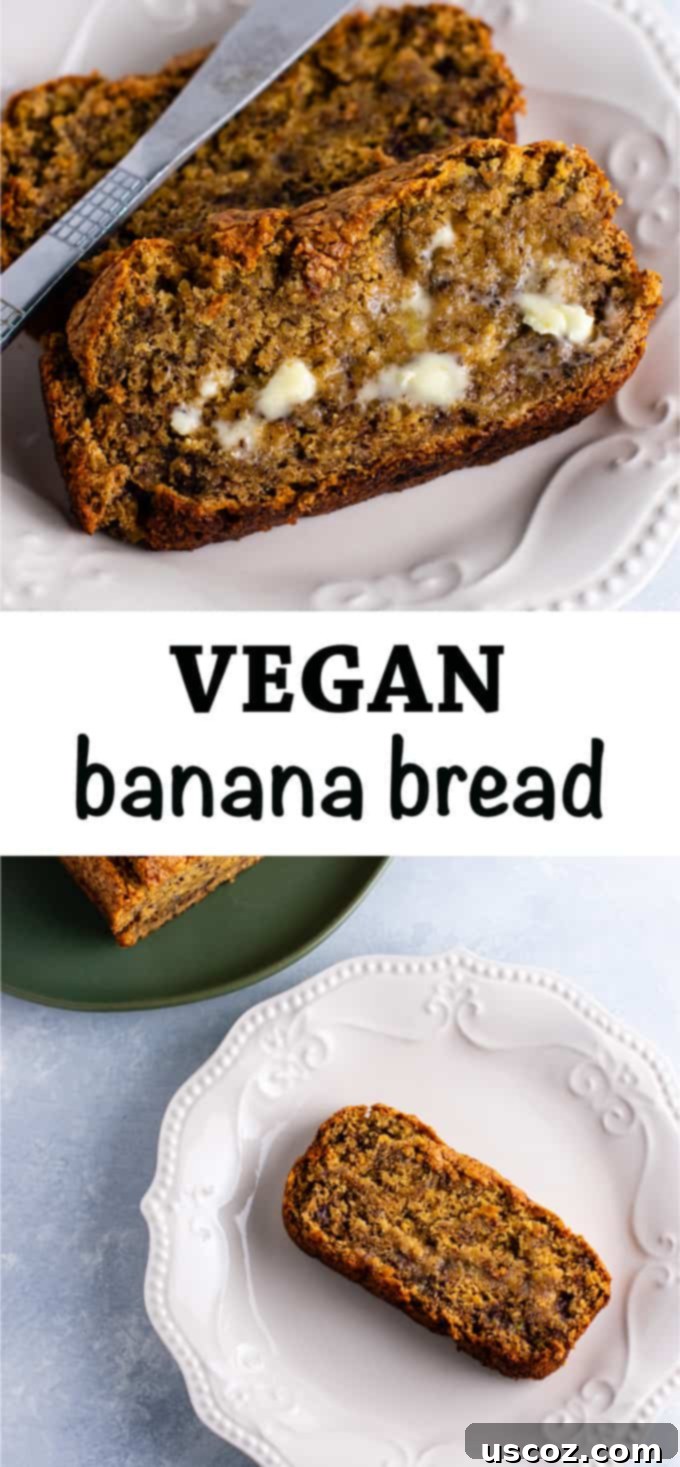 Vegan banana bread recipe – so easy to make and tastes delicious! #vegan #bananabread #veganrecipe #dairyfree #veganbreakfast
