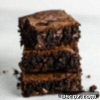 Easy Cake Mix Brownies 15 three fudgy cake mix brownies stacked