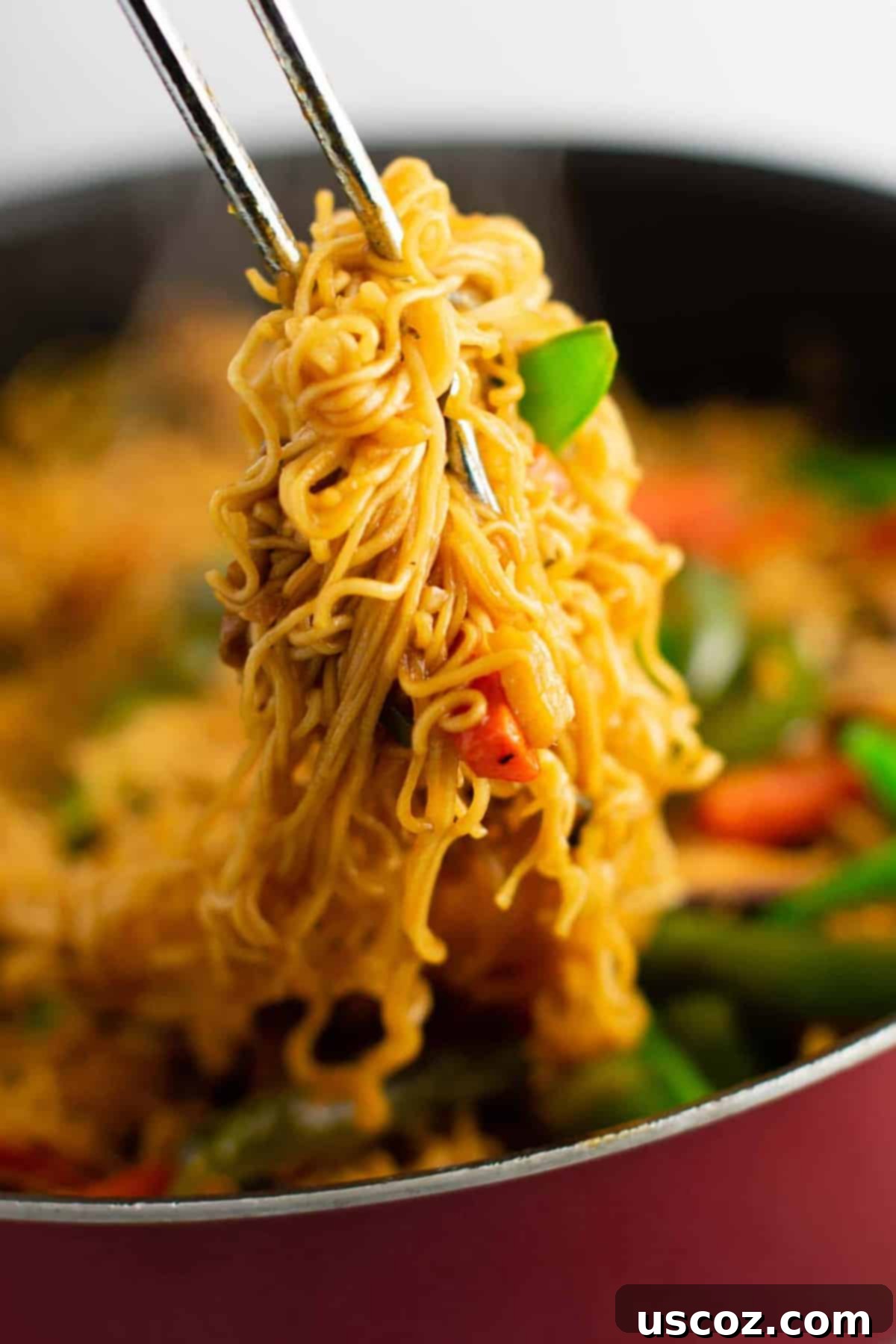 Sizzling Ramen Stir-Fry 4 Close-up of cooked ramen noodles