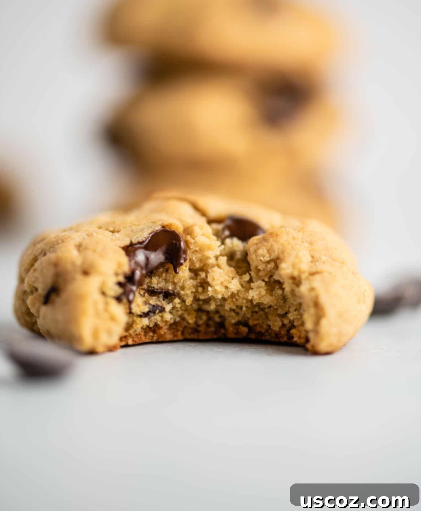 vegan gluten free chocolate chip cookies - freshly baked and golden brown