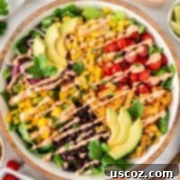 southwest salad drizzled with chipotle ranch dressing
