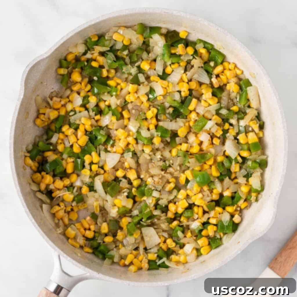 Irresistible Vegetarian Enchiladas 8 vegetable filling in a skillet