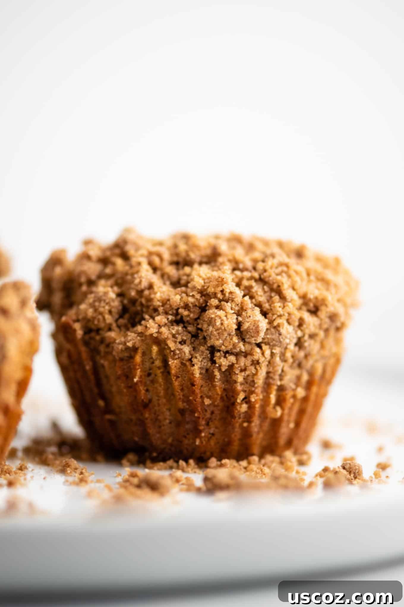 Warm Cinnamon Apple Muffins 5 Top-down view of cinnamon apple muffins with streusel topping, ready to be enjoyed