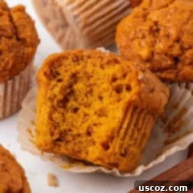 Effortless Cake Mix Pumpkin Muffins 15 cake mix pumpkin muffin with a bite taken out