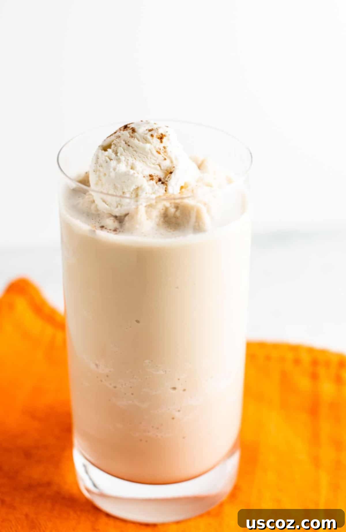 Pumpkin Spice Frost 2 iced pumpkin coffee in a glass