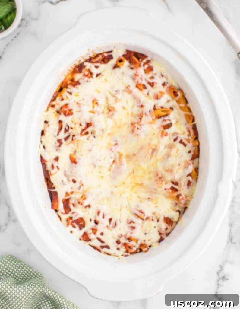 baked ziti with ricotta and mozzarella cheese
