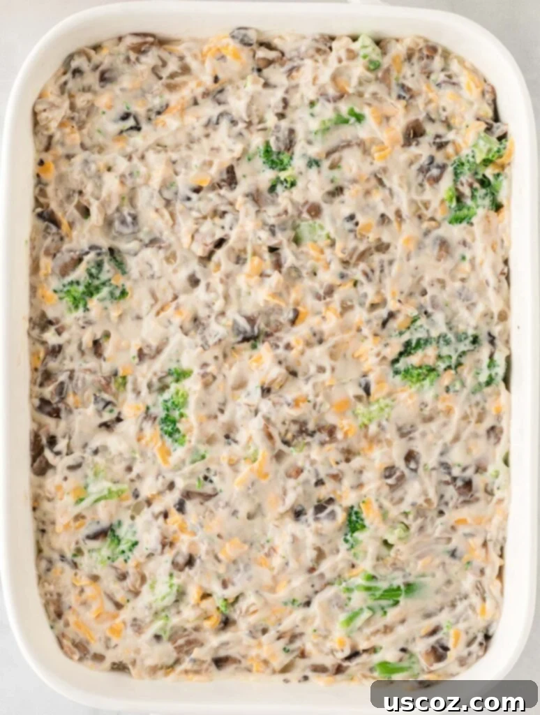 Crispy Ritz Broccoli Bake 9 broccoli casserole spread out in a baking dish