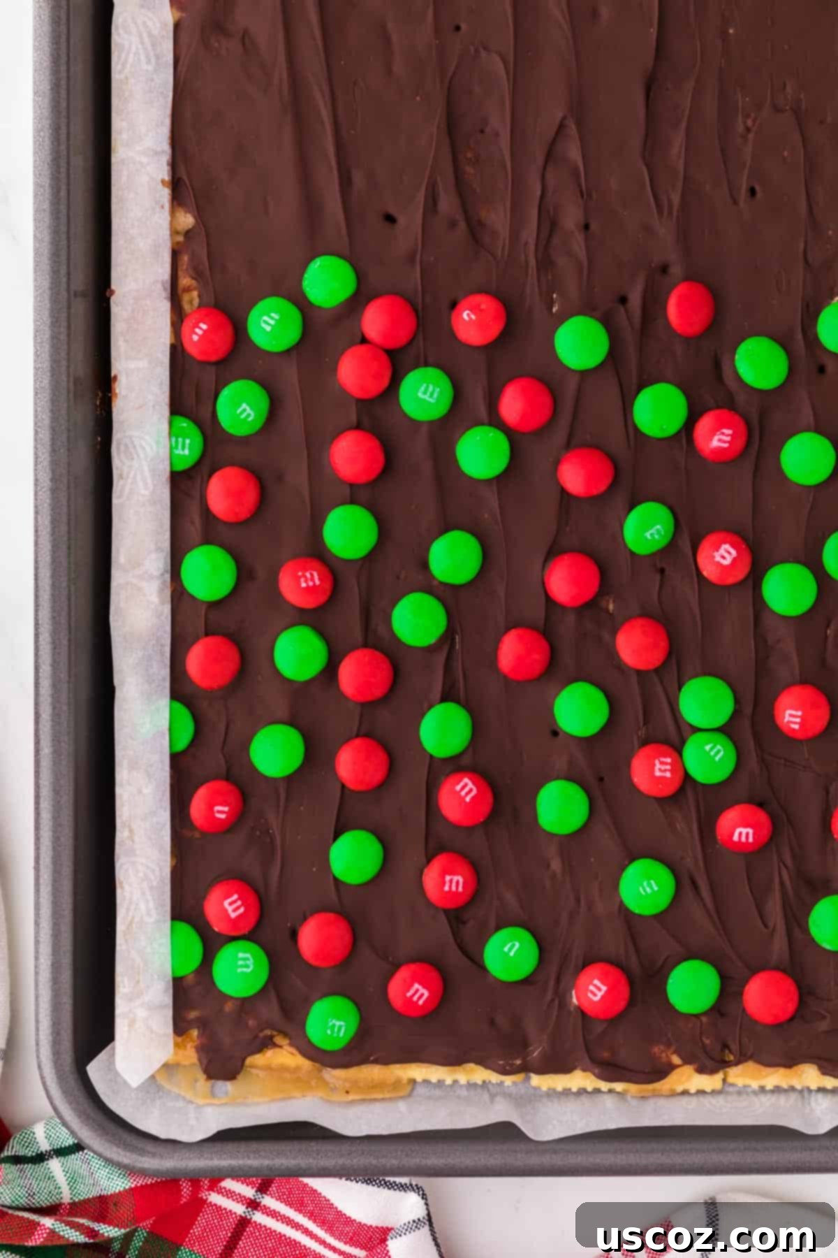Christmas Cracker Toffee Recipe 13 christmas crack on the baking sheet