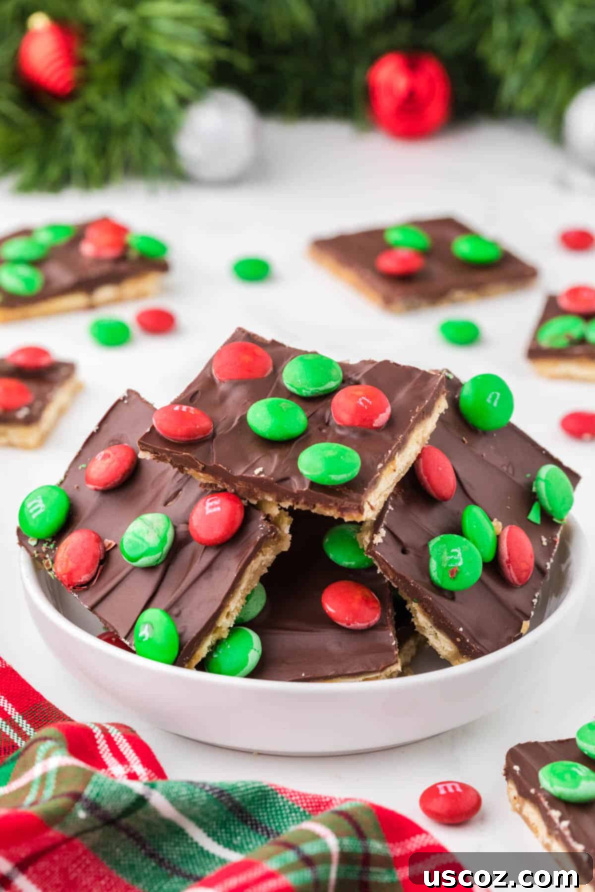 Christmas Cracker Toffee Recipe 14 christmas crack pieces in a bowl