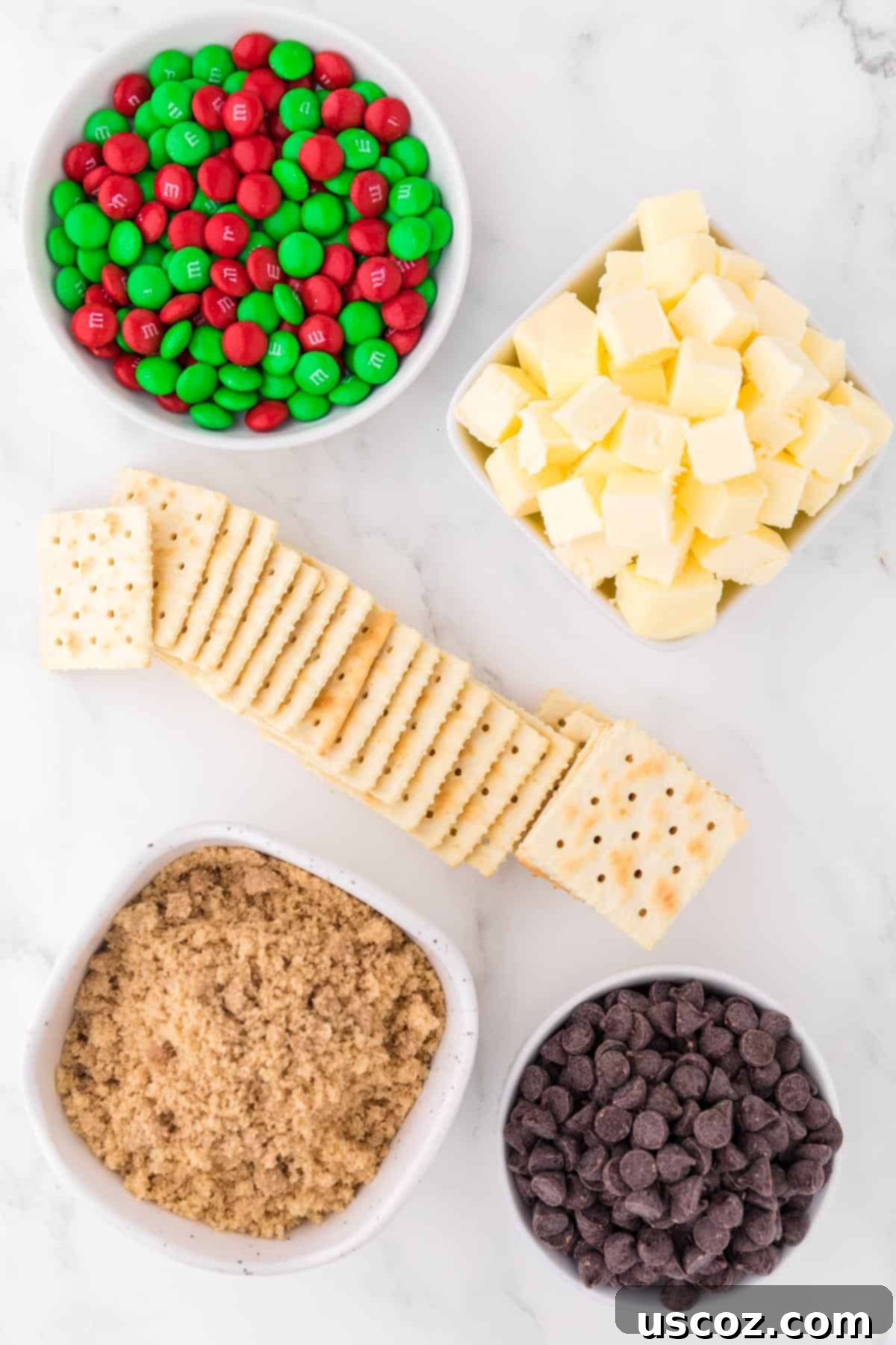 Christmas Cracker Toffee Recipe 5 ingredients needed to make saltine toffee candy