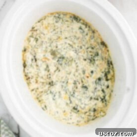 Creamy Slow Cooker Spinach Artichoke Dip 15 spinach artichoke dip in a crock pot
