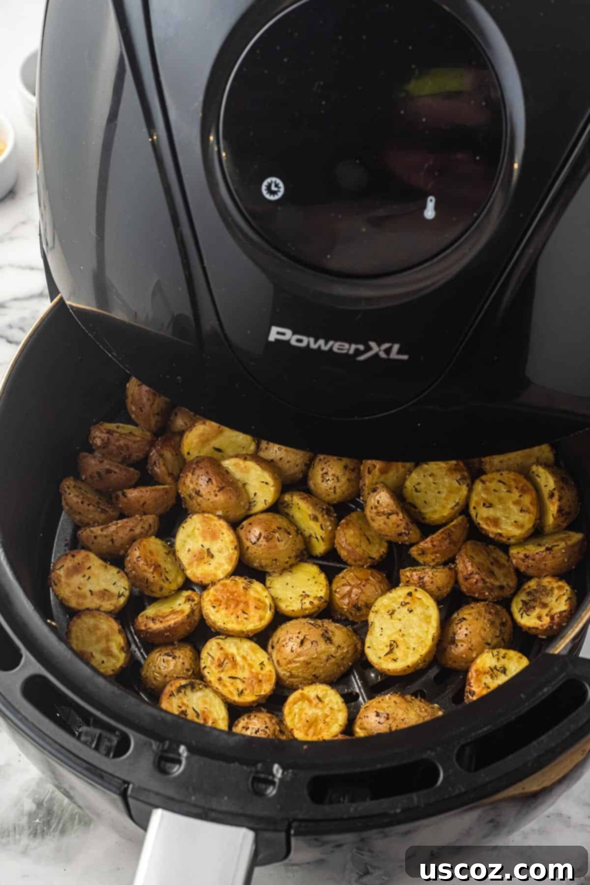 Crispy Golden Air Fryer Baby Potatoes 10 baby potatoes in the air fryer