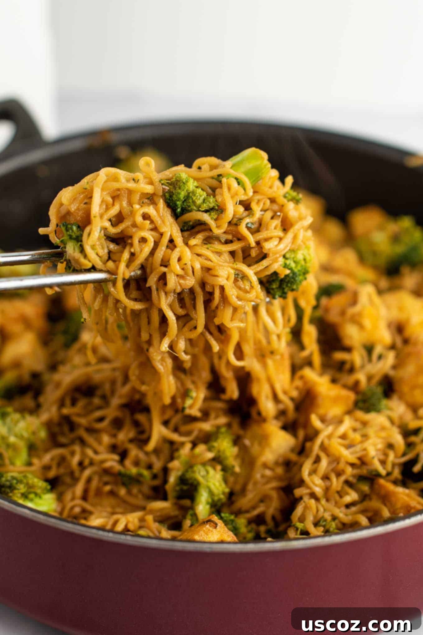 Savory Broccoli Tofu Ramen 2 ramen noodles and broccoli
