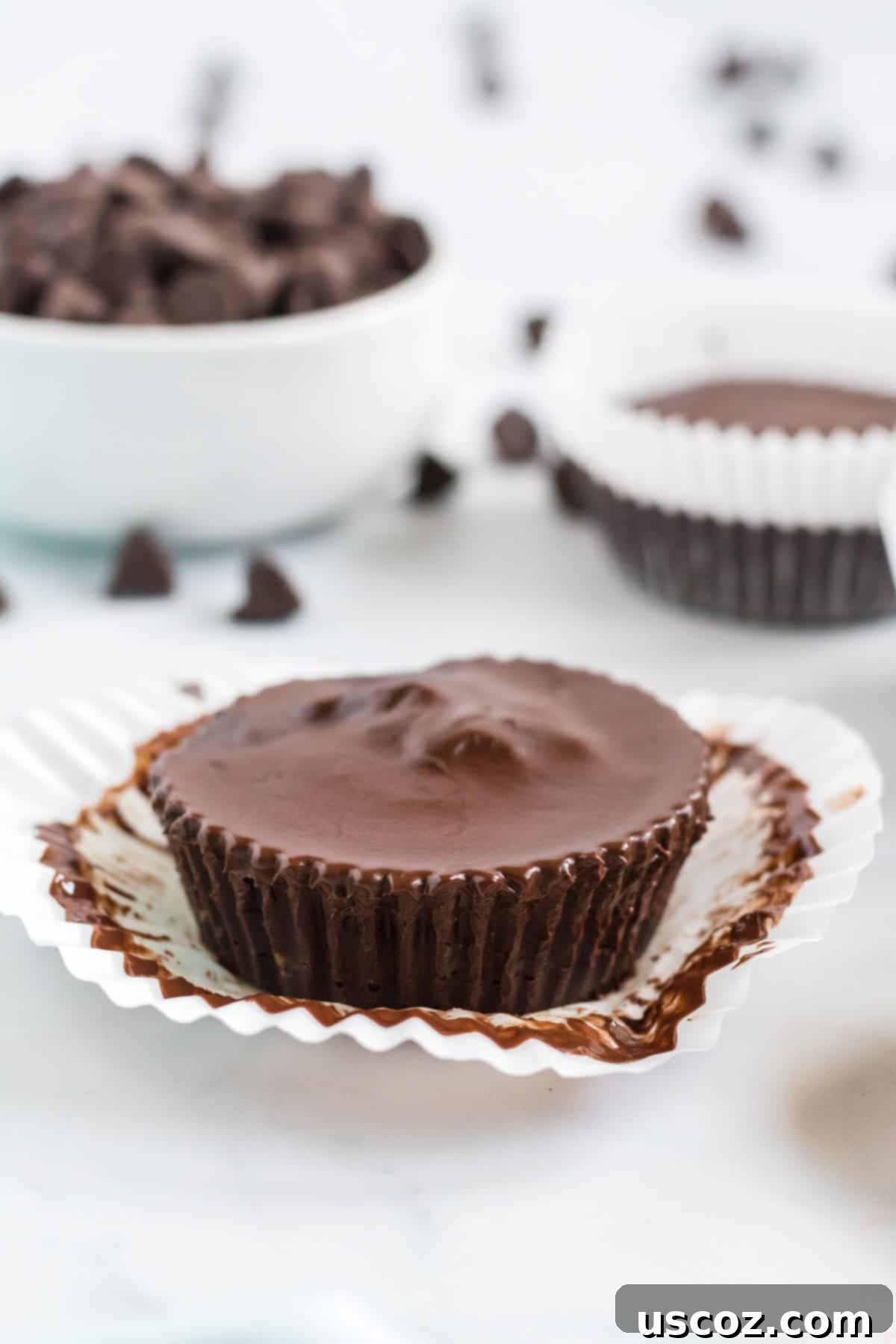 Plant-Based Peanut Butter Perfection 10 vegan peanut butter cup on the wrapper