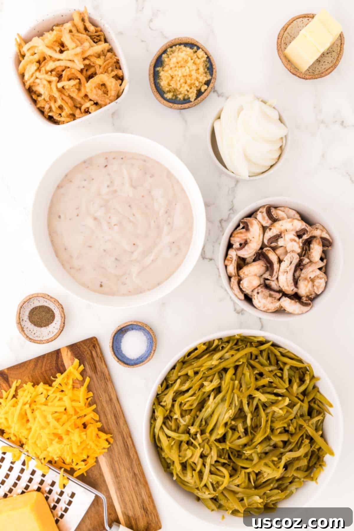 ingredients needed to make green bean casserole with mushrooms