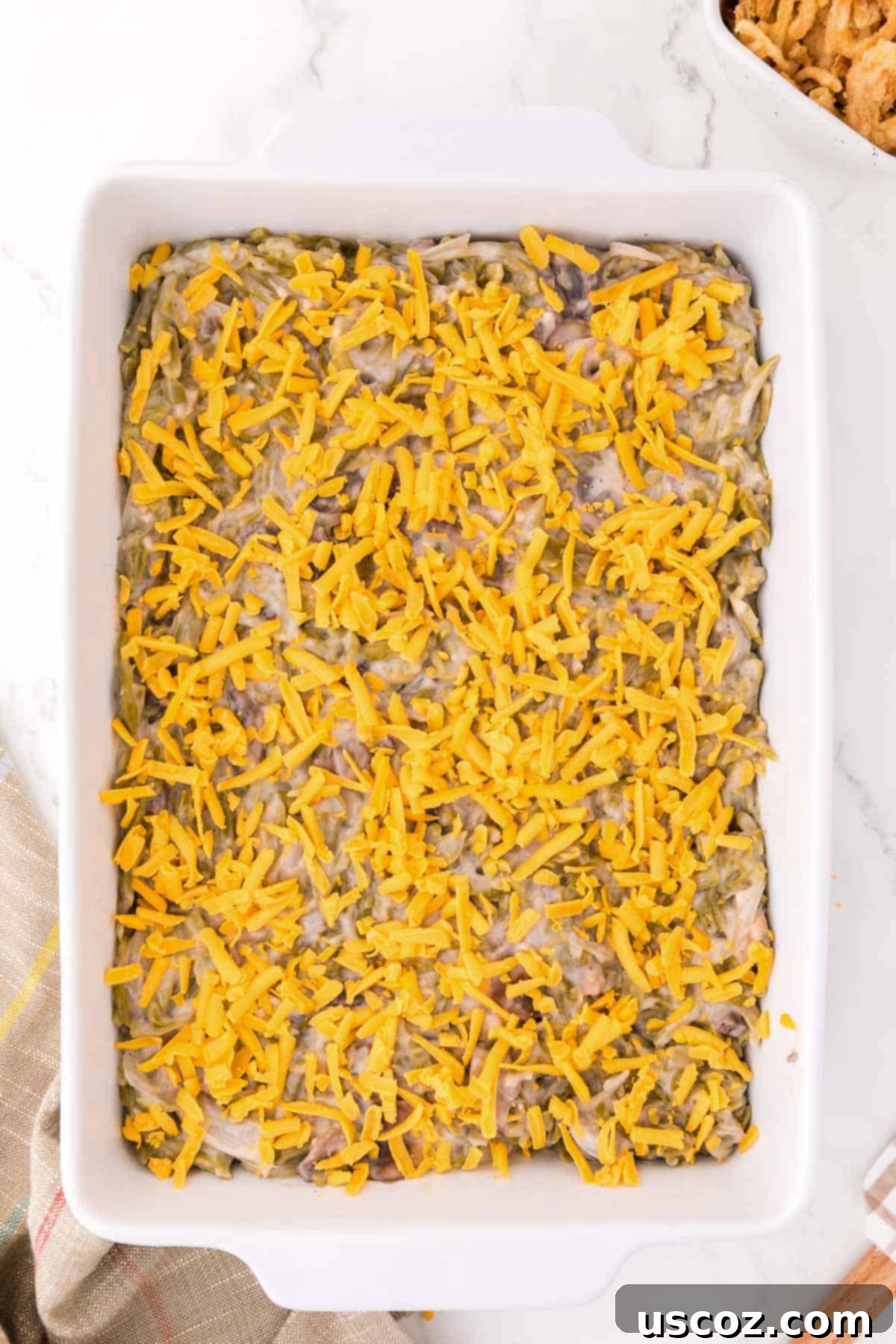 adding the cheddar cheese