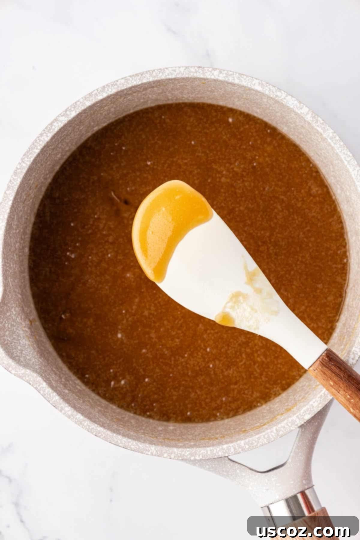 Holiday Pretzel Crunch 7 toffee in a sauce pan