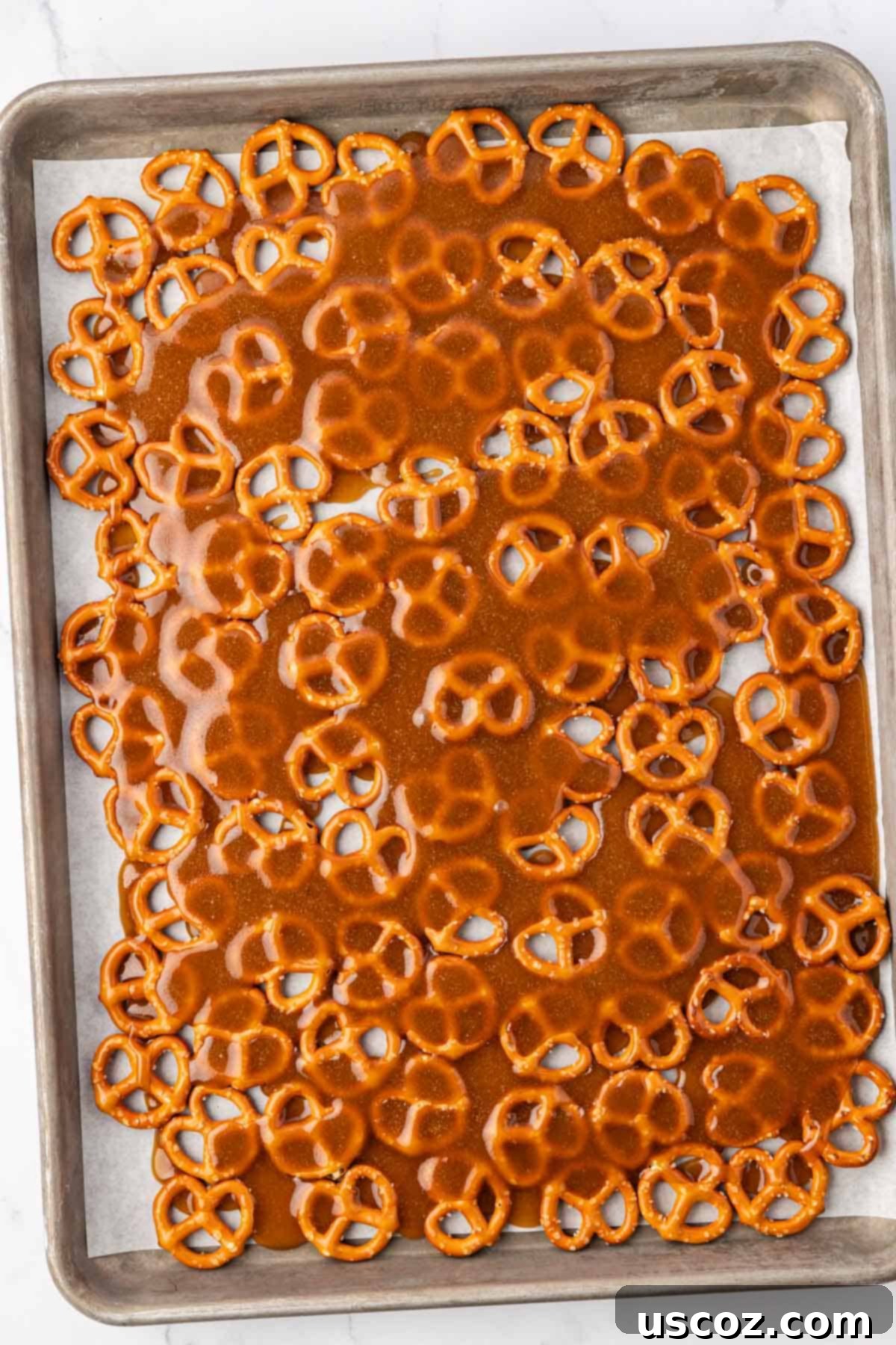 Holiday Pretzel Crunch 9 toffee covered pretzels