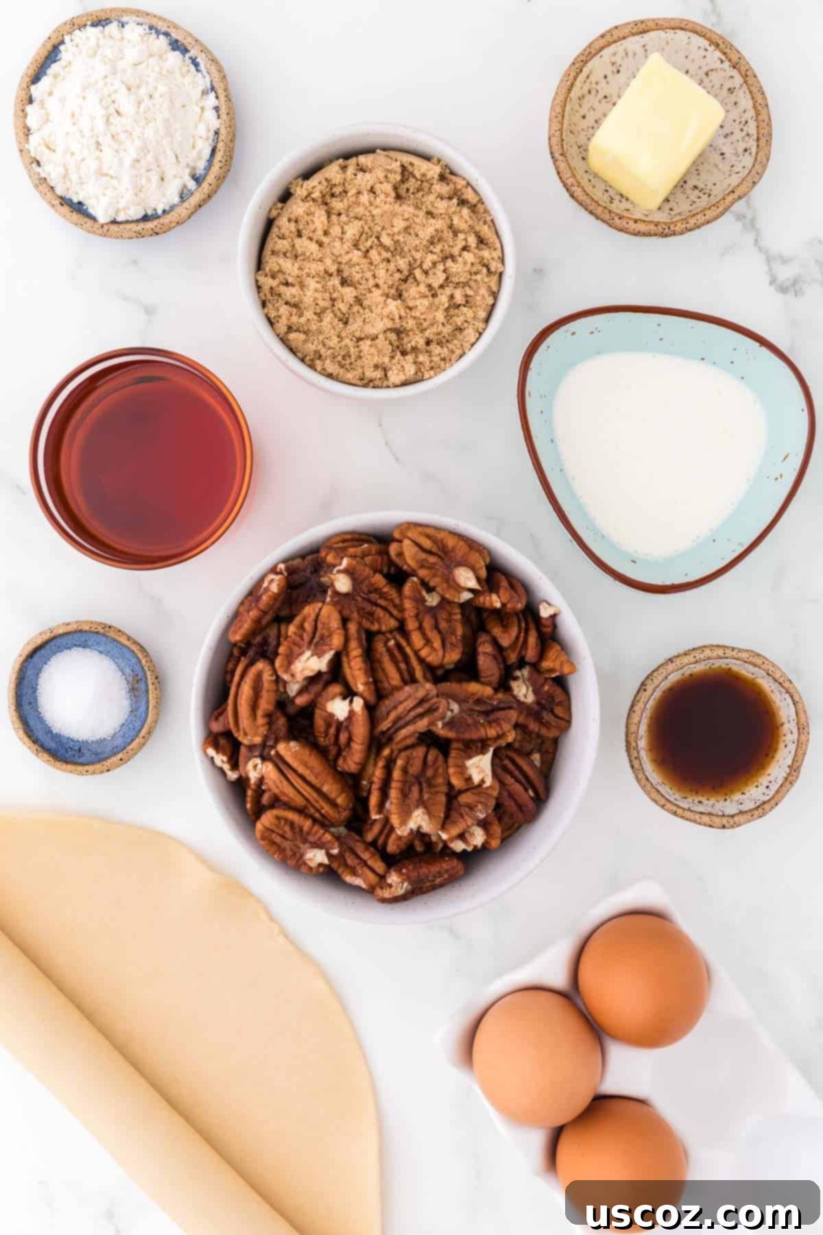 Sweet Maple Pecan Perfection 3 ingredients needed to make pecan pie without corn syrup