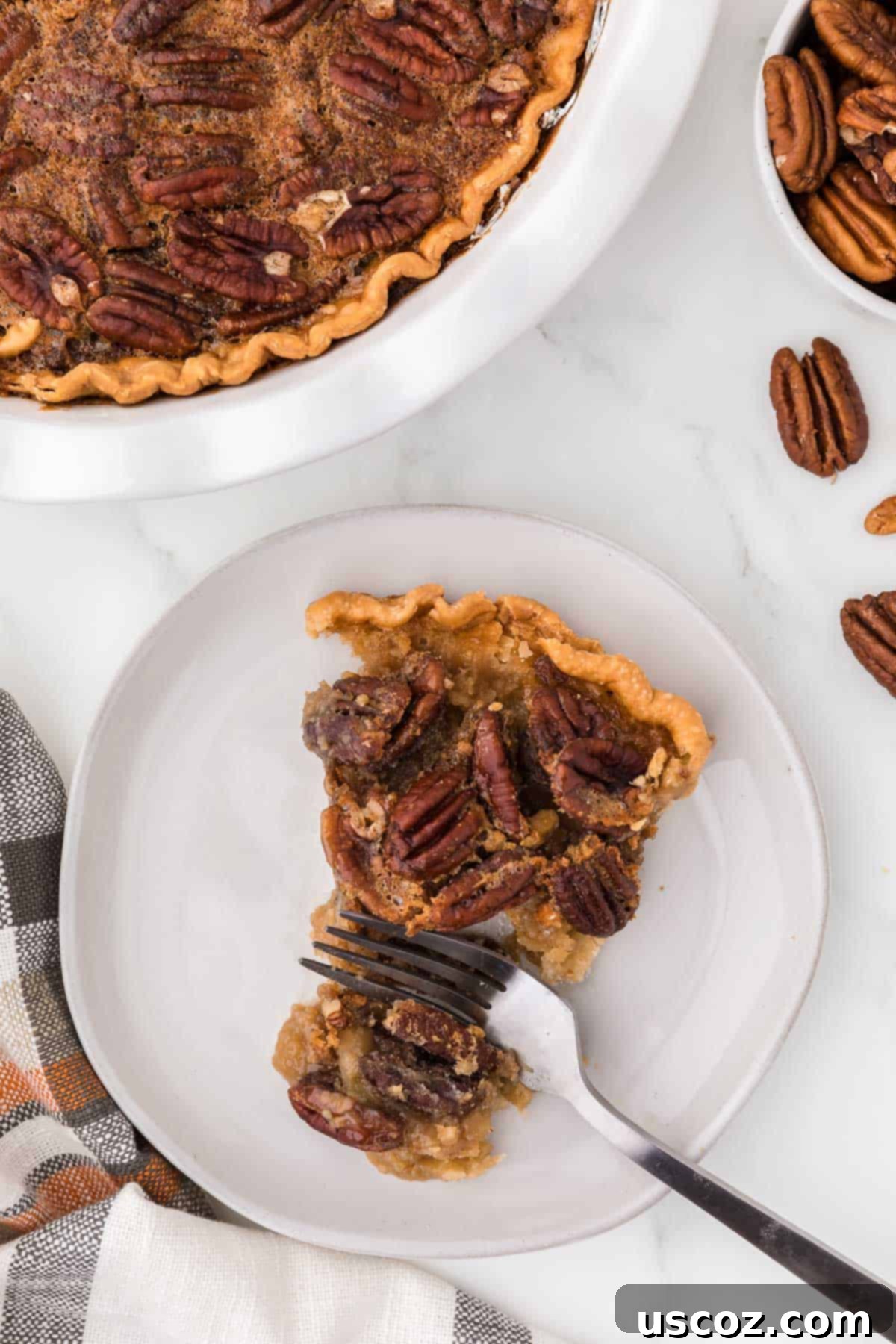 Sweet Maple Pecan Perfection 9 pecan pie slice on a plate