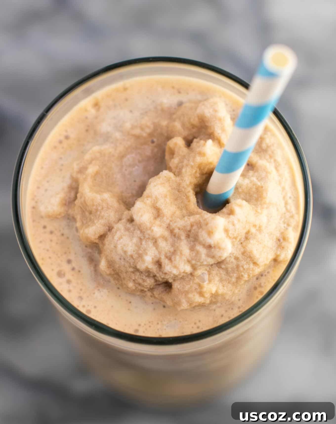 Homemade Frozen Coffee 8 frozen coffee in a glass with a straw