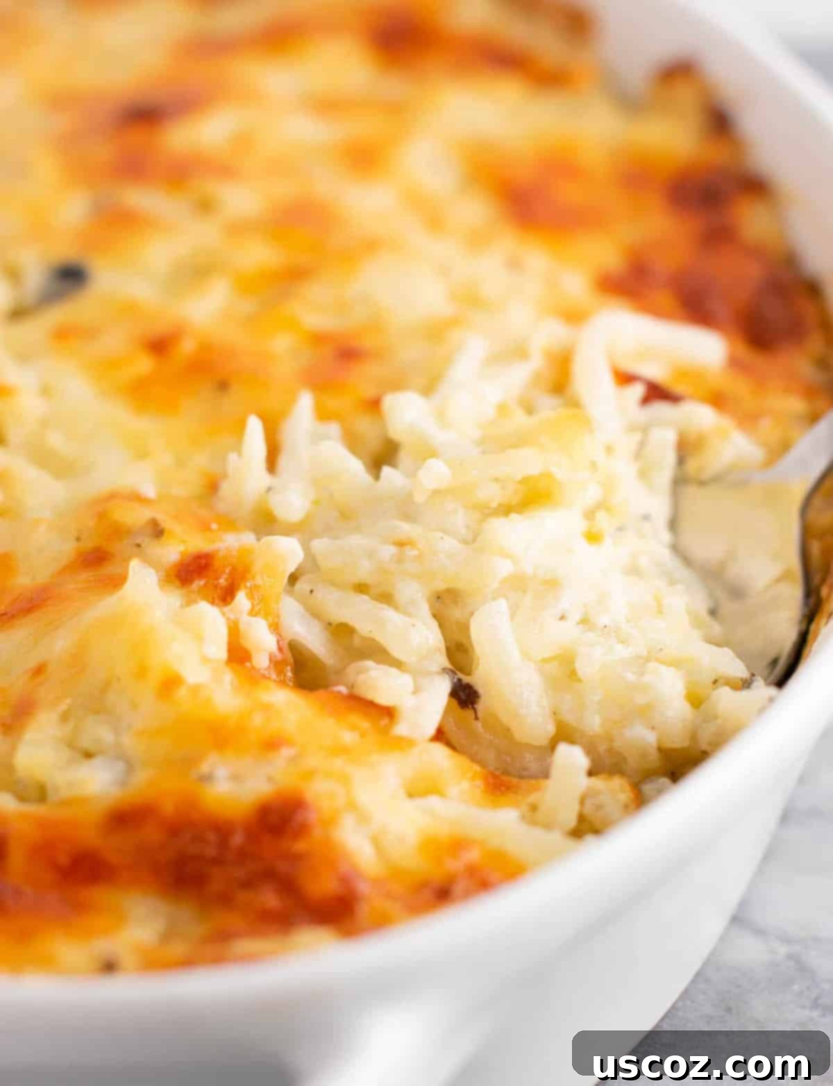 Hearty Hash Brown Bake 2 Vegetarian Hash Brown Casserole Recipe ready to be served
