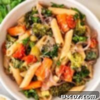 Hearty Roasted Veggie Pasta 14 roasted vegetable pasta in a bowl
