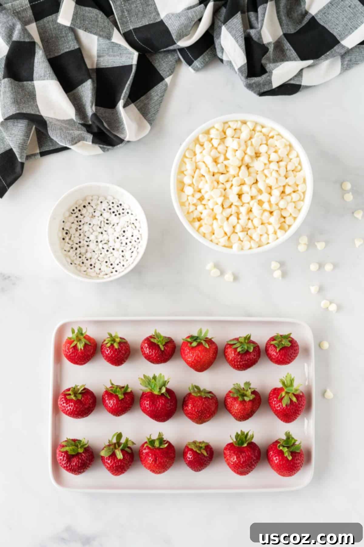 Strawberry Whispers 4 ingredients to make strawberry ghosts