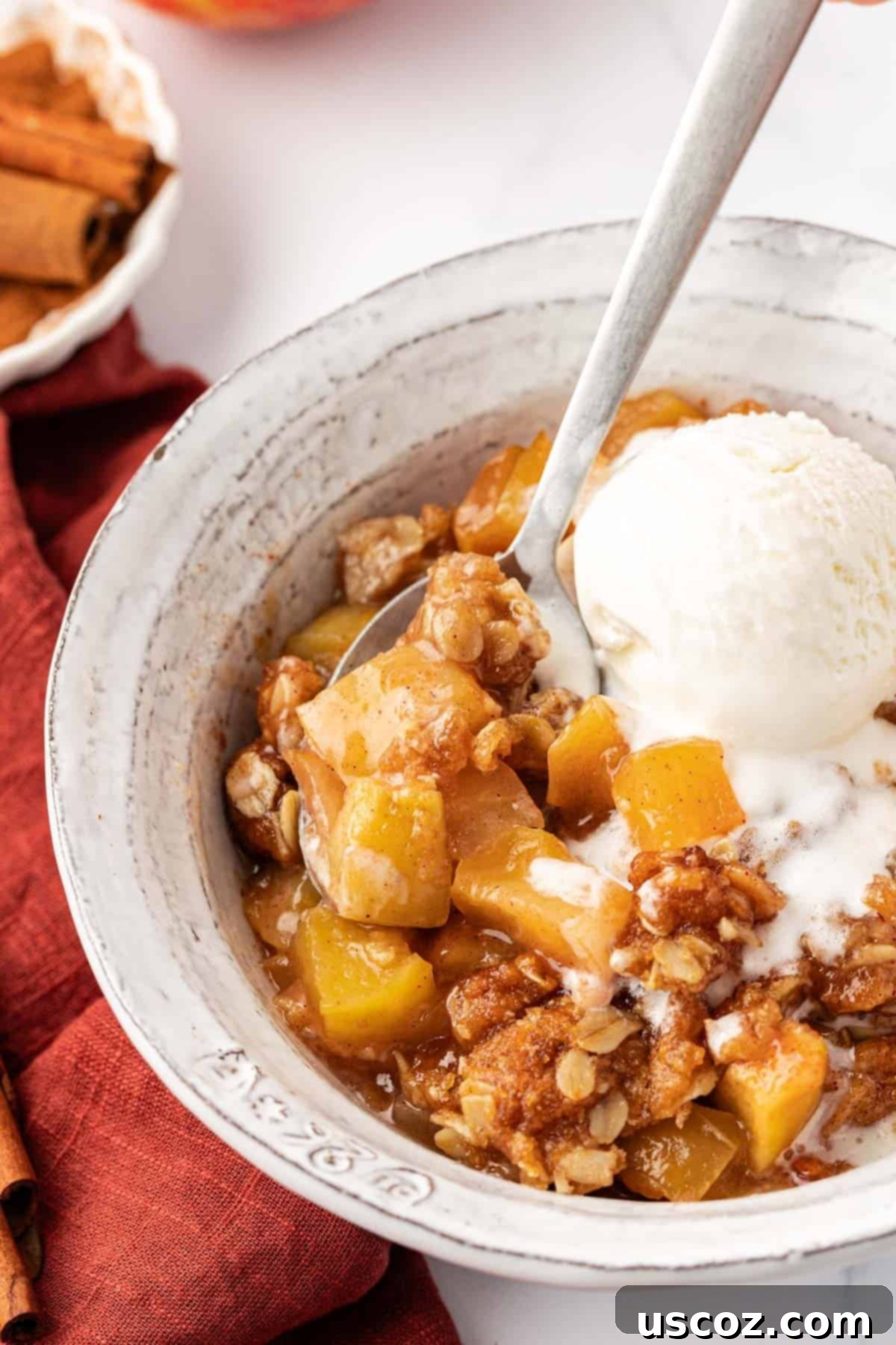 Comforting Vegan Apple Crisp 16 vegan apple crisp topped with a scoop of ice cream