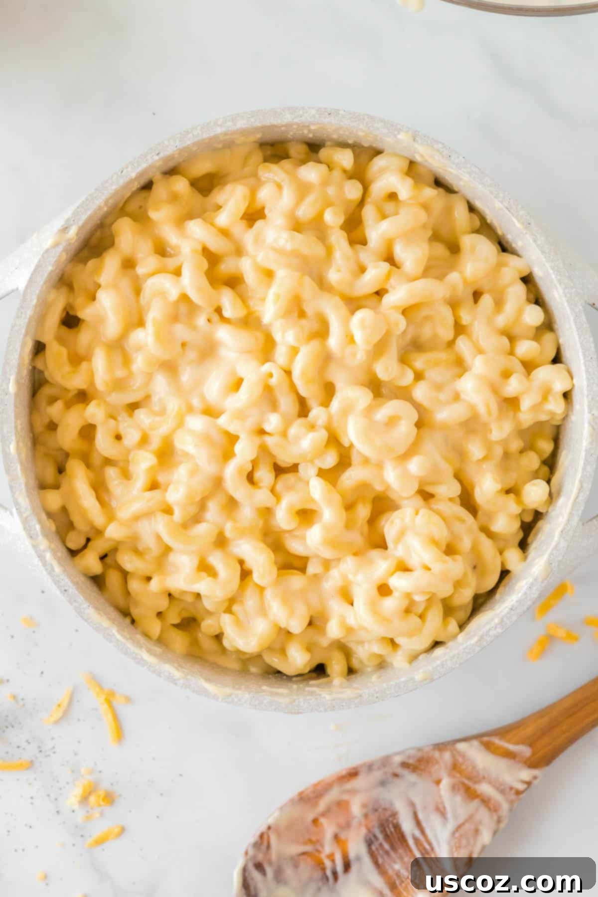 Creamy Greek Yogurt Mac and Cheese 2 creamy greek yogurt mac and cheese in a bowl