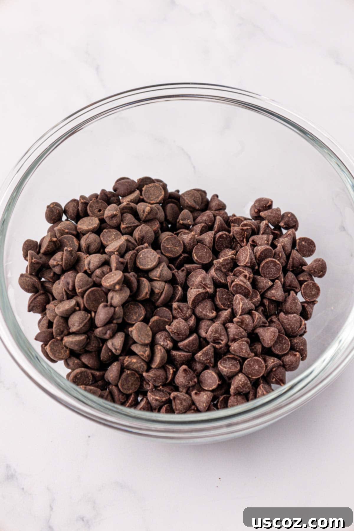Effortless Protein Bars 11 chocolate chips in a mixing bowl