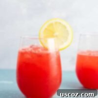 Crimson Citrus Spritz 11 Sparkling watermelon lemonade recipe (naturally sweetened) refreshing summer drink! #watermelon #lemonade #watermelonlemonade #healthydrink #summerdrink #easyrecipe #watermelondrink