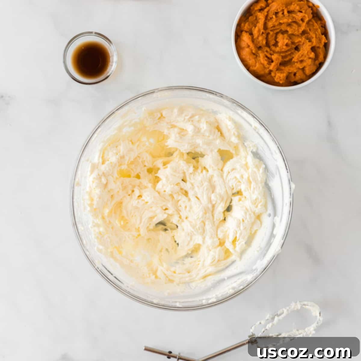 Creamy Pumpkin Delight 7 cream cheese mixed together