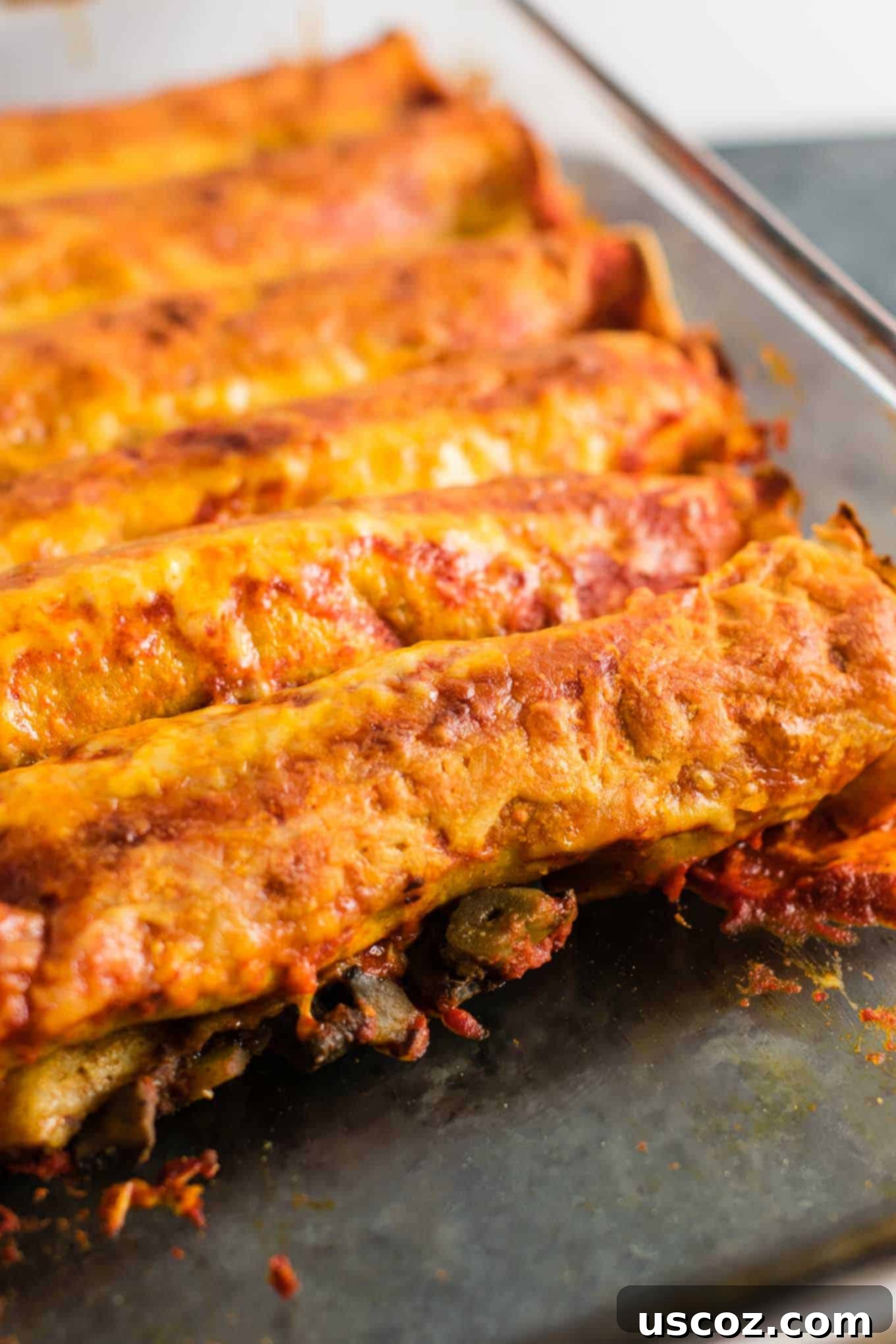 Cheesy Refried Bean Enchiladas 6 refried bean enchiladas vegetarian
