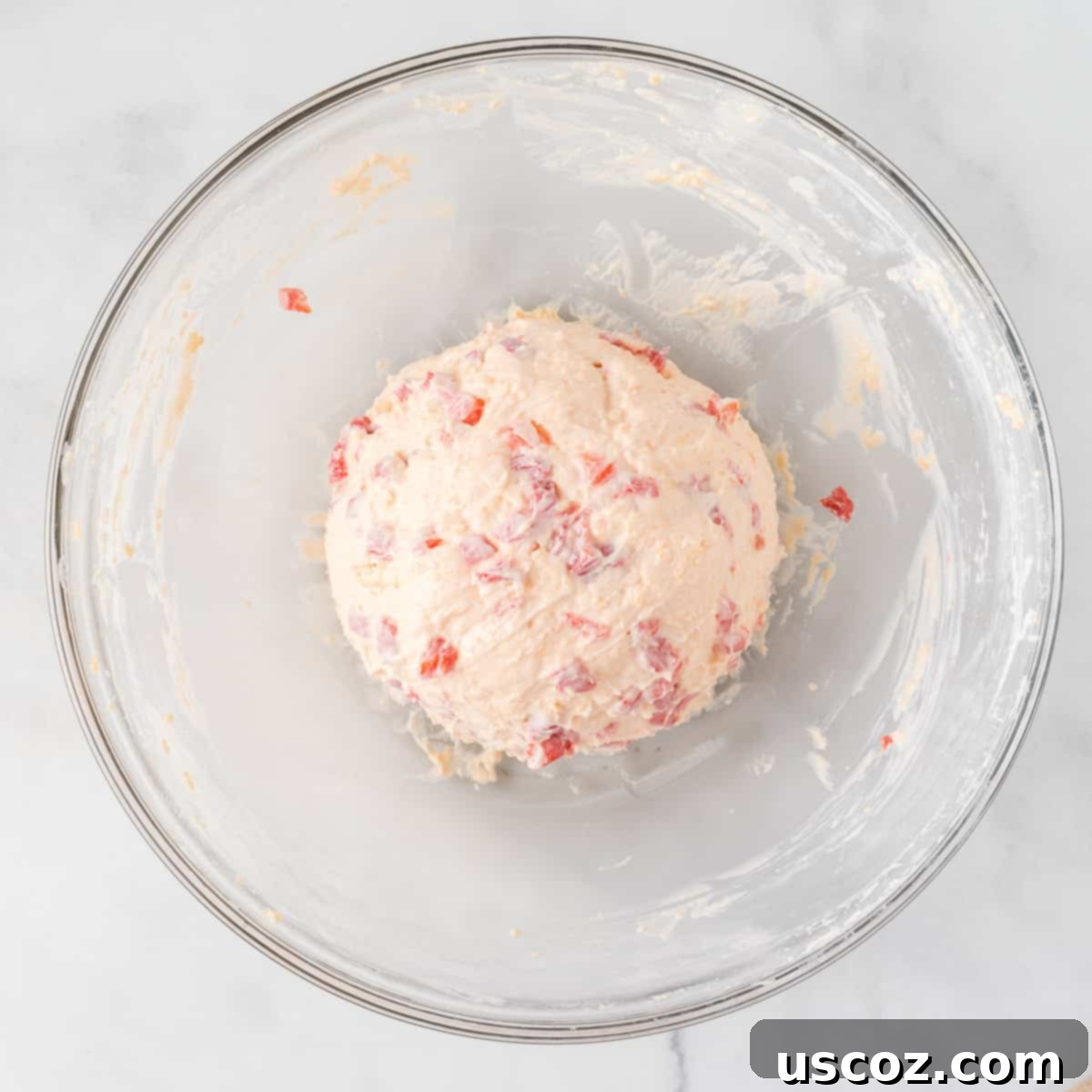 Classic Pimento Cheese Ball 10 pimento cheese ball formed into a round shape