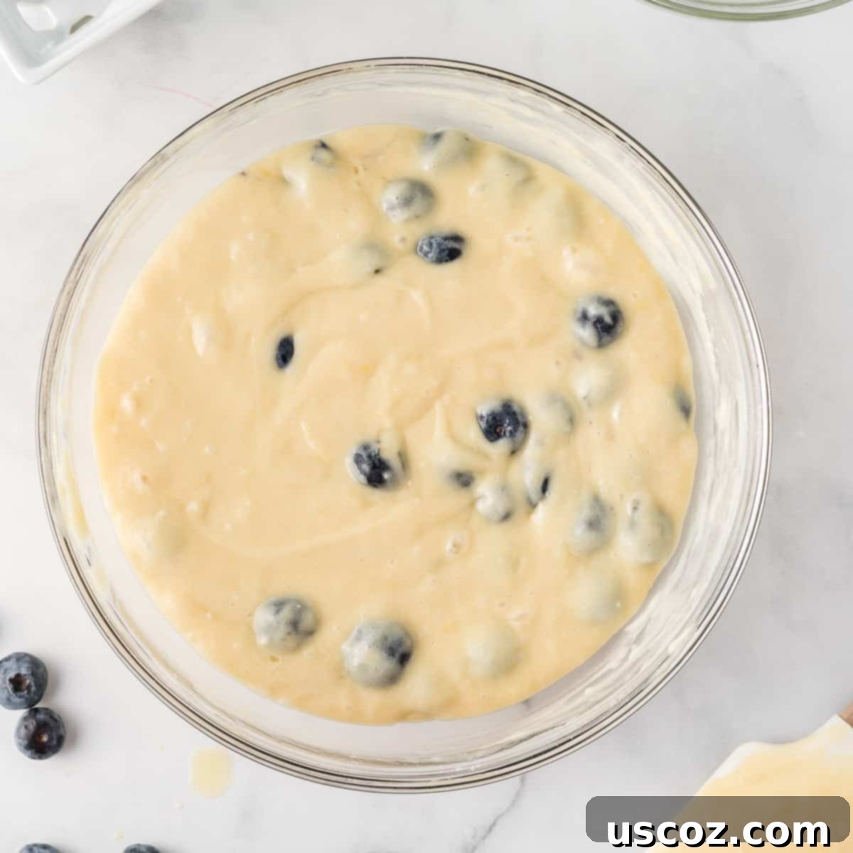 Effortless Cake Mix Blueberry Muffins 10 Cake mix muffin batter with blueberries gently folded in