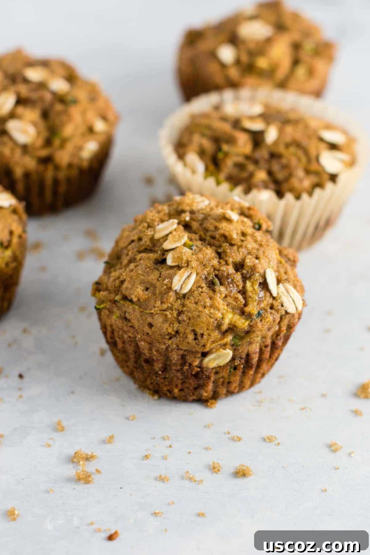 Brown Sugar Healthy Zucchini Bread Muffins recipe - melt in your mouth good! Perfect for using up all that zucchini! #zucchinibreadmuffins #healthy #healthymuffins #breakfast #vegetarian #healthybreakfast