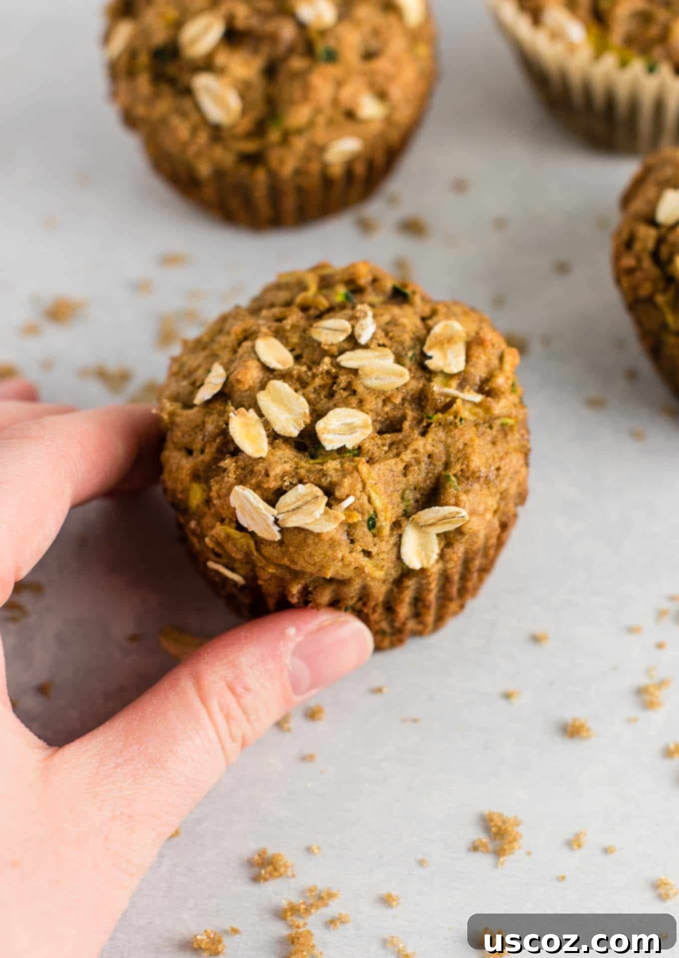 Brown Sugar Healthy Zucchini Bread Muffins recipe - melt in your mouth good! Perfect for using up all that zucchini! #zucchinibreadmuffins #healthy #healthymuffins #breakfast #vegetarian #healthybreakfast