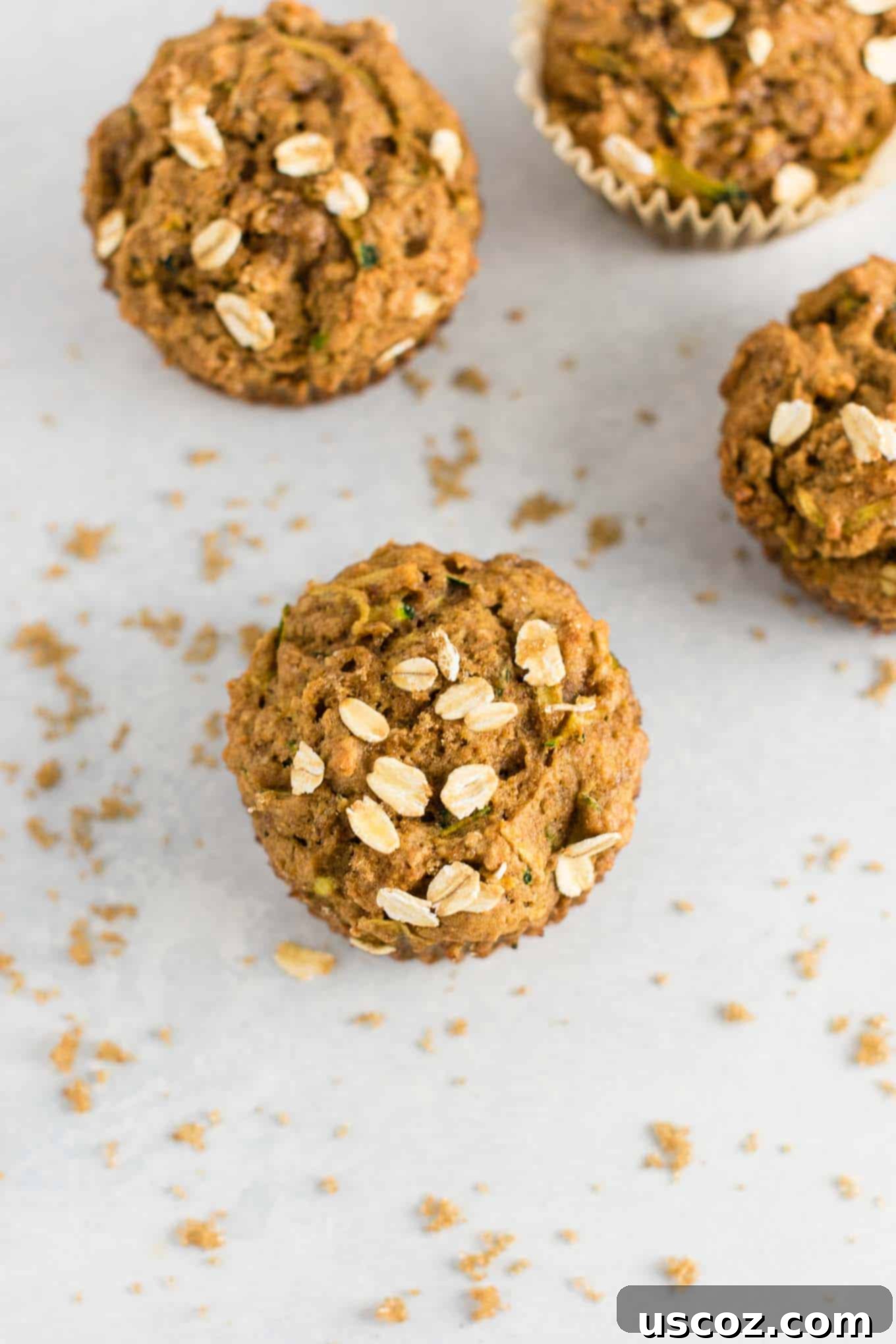 Brown Sugar Healthy Zucchini Bread Muffins recipe - melt in your mouth good! Perfect for using up all that zucchini! #zucchinibreadmuffins #healthy #healthymuffins #breakfast #vegetarian #healthybreakfast