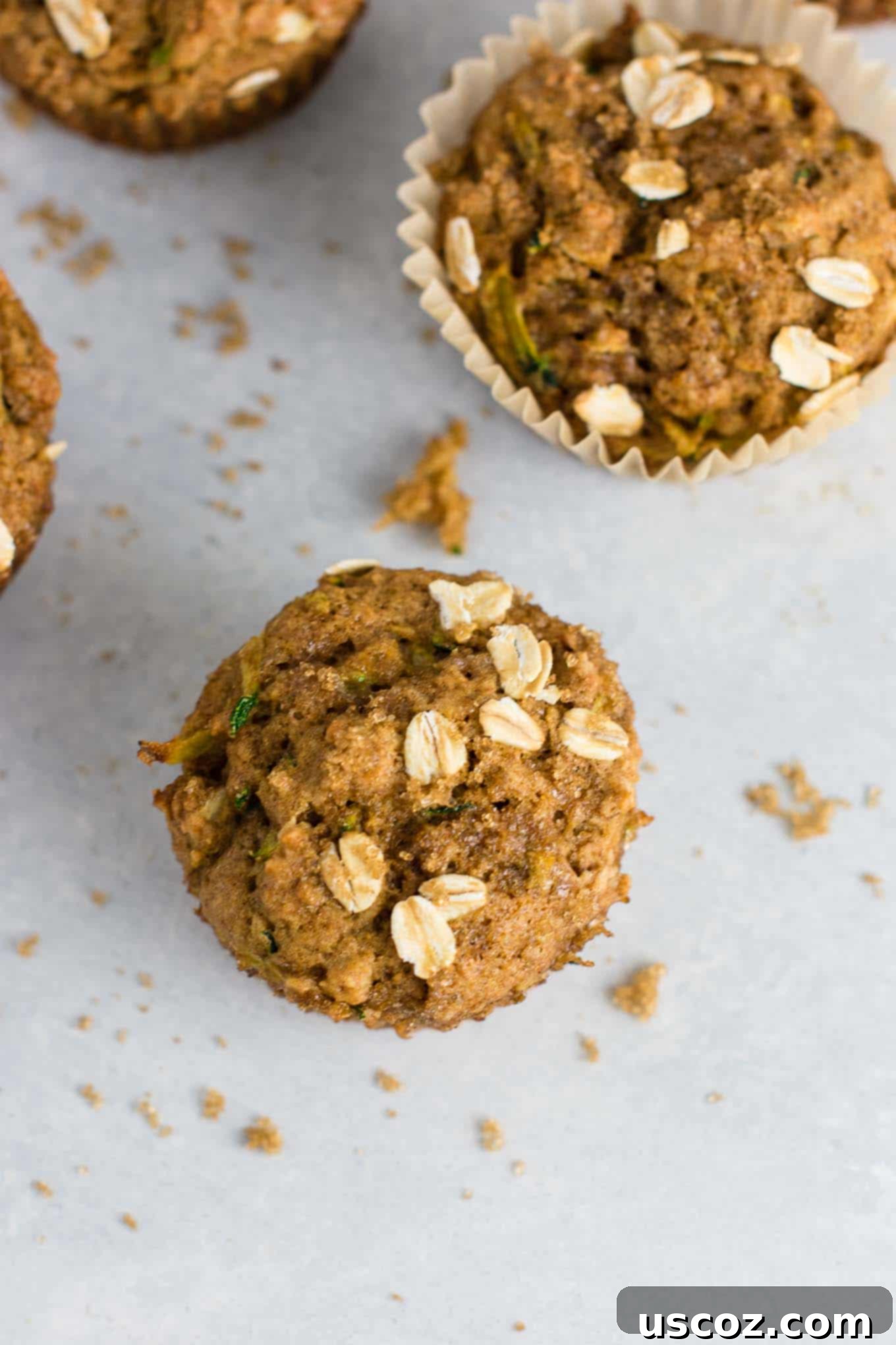 Brown Sugar Healthy Zucchini Bread Muffins recipe - melt in your mouth good! Perfect for using up all that zucchini! #zucchinibreadmuffins #healthy #healthymuffins #breakfast #vegetarian #healthybreakfast